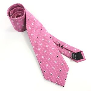 Kenneth Cole New York Slim Tie 100% Silk Dots Pink